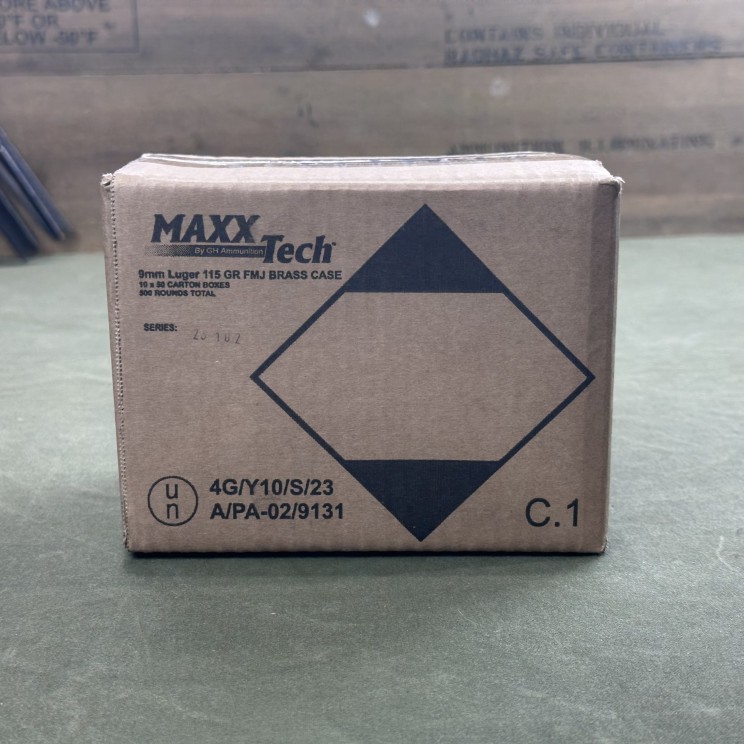 Maxxtech 9mm 115 Grain (500 Round Case)